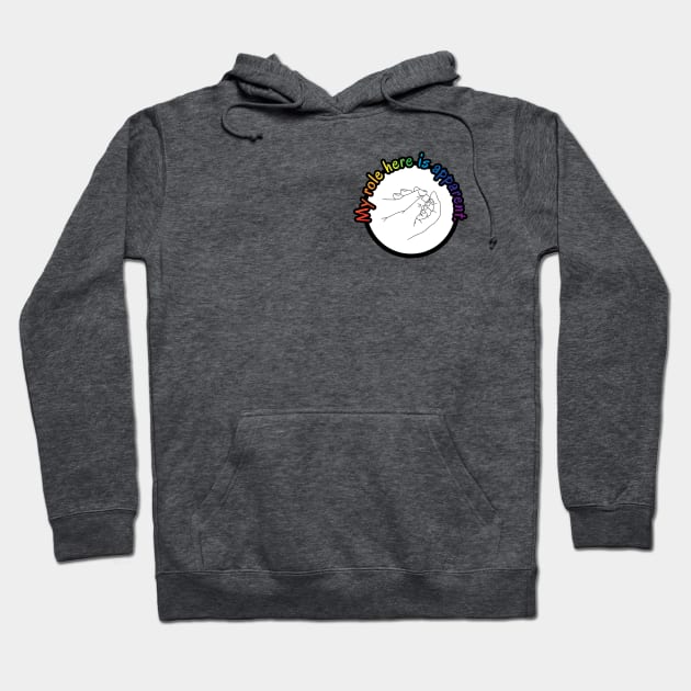 My Role Here is Apparent Funny Parent Humor / Dad Joke Holding Child's Hand Pocket Rainbow Version (MD23Frd012c2) Hoodie by Maikell Designs